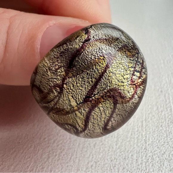 Murano Glass statement ring gold /purple - handmade in Italy! - Picture 1 of 3
